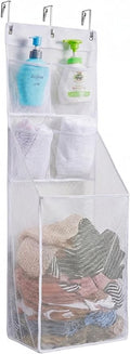 ALYER Multi-Scene Suitable Hanging Mesh Laundry Basket,Behind The Door Storage Organizer for Laundry,RV,Dorm,Bathroom,Bedroom,Pantry, Nursery,Kitchen,White