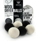 Wool Dryer Balls – 6 XL Organic New Zealand Wool Dryer Balls | Reduce Drying Time, Anti-Static & Wrinkle Reducing | Reusable Fabric Softener Alternative (White & Black Set)