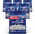 Enoz para Moth Balls for Closets and More - Kills Clothes Moths and Carpet Beetles - Moth Balls for Indoor Use - No Clinging Odor - 4 Oz, 6 Pack