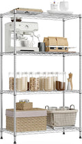 IZEUK 4-Tier Heavy Duty Steel Storage Shelves, Metal Shelf Wire Shelving Rack for Pantry, Kitchen, Home, or Office Organization (29.5" W x 13.7" D x 47.2" H, 1000LBS, Chrome)