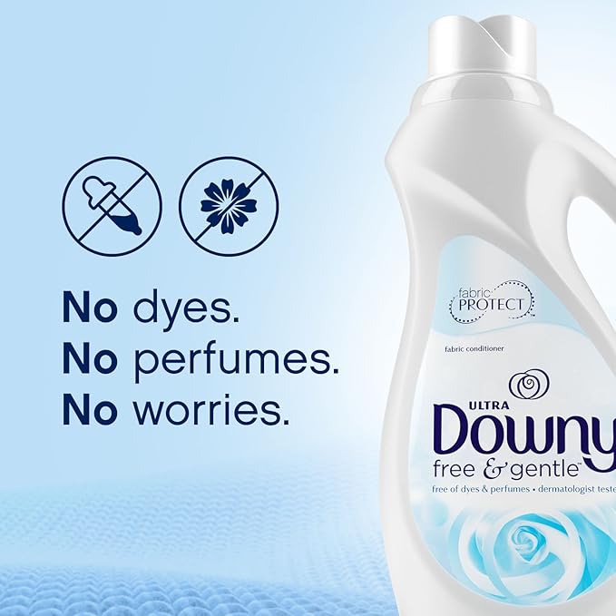 Downy Free & Gentle Liquid Fabric Softener, 77 fl oz, 90 Loads