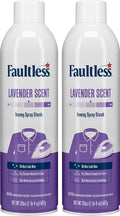 Laundry Starch Spray, Faultless Lavender Spray Starch 20 oz Cans for a Smooth Iron Glide on Clothes & Fabric Even Spray, Easy Iron Glide, No Reside (Pack of 2)