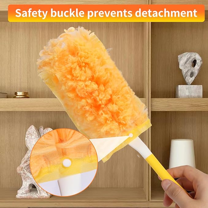 360° Heavy Duty Duster Refills for Swiffer Dusters, Multi-Surface Larger Size Duster with 4X Microfibers, Disposable Duster Refills Kit for Cleaning, Unscented, 18 Pack & 1 Handle