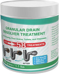 Granular Drain Dissolver Treatment Especially Created For Septic Tank Owners - 100% Natural Live Bacteria Powder - Drain Hair Clog Remover + Drain Cleaner + Drain Opener