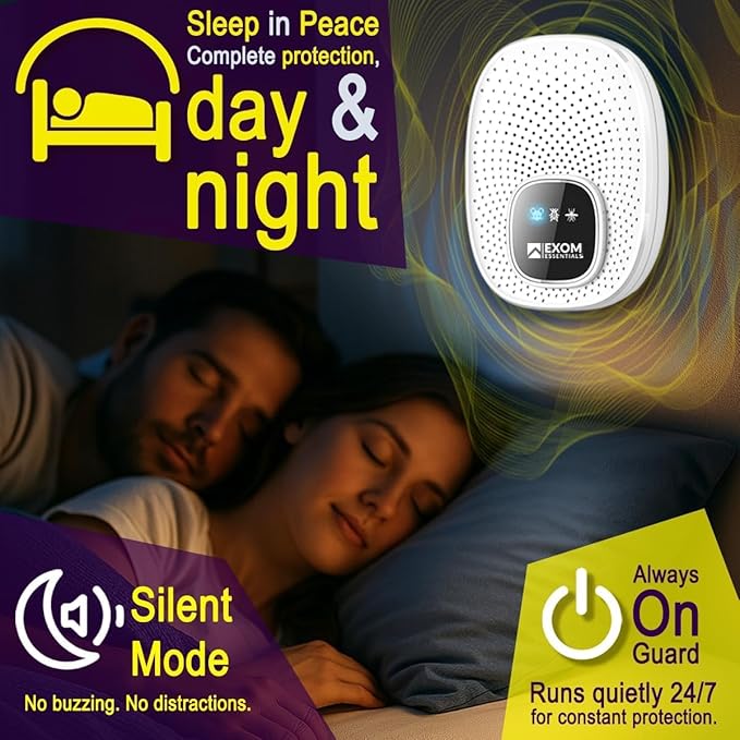 T-Ultrasonic Pest Control 4-Pack: Indoor Plug-in Repeller for Mice, Rodents, Squirrels, Insects, Roach Killer, Ant & Spider Repellent, Bed Bug & Flea Spray and Mouse Traps Alternative