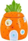 Silver Buffalo SpongeBob SquarePants Small Sculpted Ceramic Snack Jar Featuring Pineapple House and SpongeBob SquarePants, 5.2” x 5.2” x 6.6”