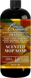Lapew Orange Scented Mop Soap - Luxury Floor Cleaner Concentrate for Mopping Tile, Laminate, Vinyl & Hardwood | Streak-Free, Low-Foam | 36 oz