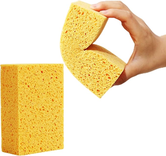 Natural Sponges Kitchen,2" Thick Extra Large Heavy Duty Scrub Sponges,Household Cleaning Sponge for Dishes,Cookware (15x10x5cm,2 Pcs)