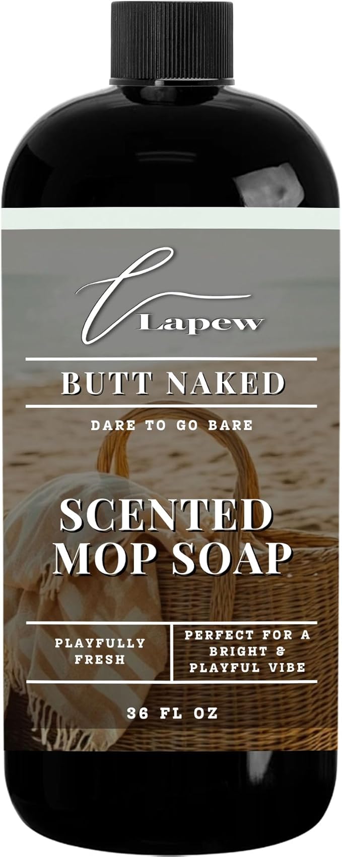 Lapew Butt Naked Scented Mop Soap - Luxury Floor Cleaner Concentrate for Mopping Tile, Laminate, Vinyl & Hardwood | Streak-Free, Low-Foam | 36 oz