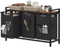 Heybly Laundry Hampers, 3 × 15 Gal (171 L) Laundry Basket with Large Desktop Sorter for Laundry Room Organization, Bathroom and Dorm Laundry Bags on Storage Shelf, Rustic Brown HLH003SR