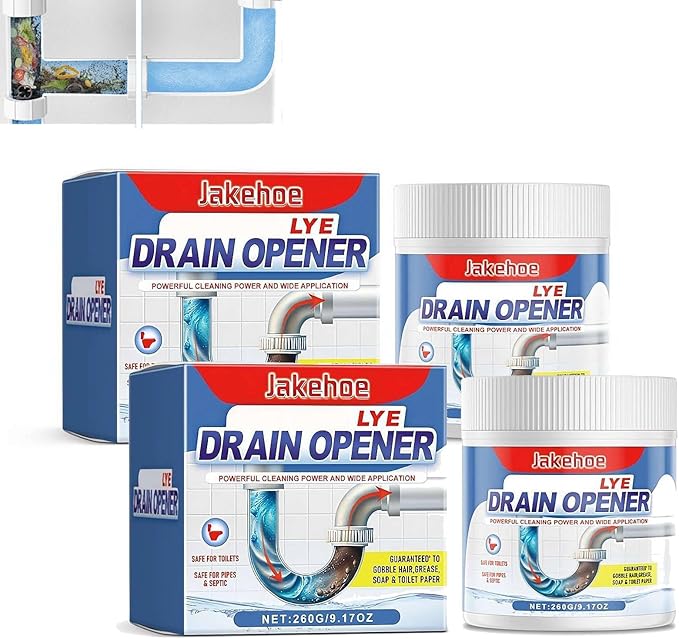 Crystal Lye Drain Opener,Powerful Pipe Dredging Agent,All Purpose Drain Cleane, Sink and Drain Cleaner Powder,for Bathroom and Kitchen Sinks,Drains,Shower Pipes