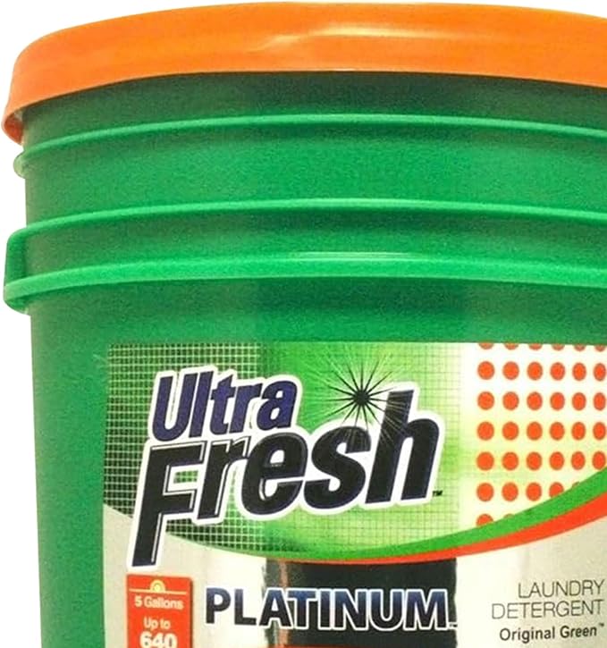 Ultra Fresh 3X Platinum 5 Gallon Laundry Detergent Liquid for All Machine Types with Easy Dispensing Pump, Up to 640 Loads, Original Green (3 Pack)