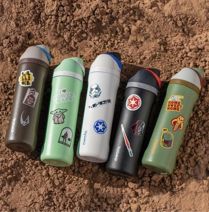 Owala Star Wars FreeSip Insulated Stainless Steel Water Bottle with Straw for Sports and Travel, BPA-Free, 24-Ounce, Boba Fett