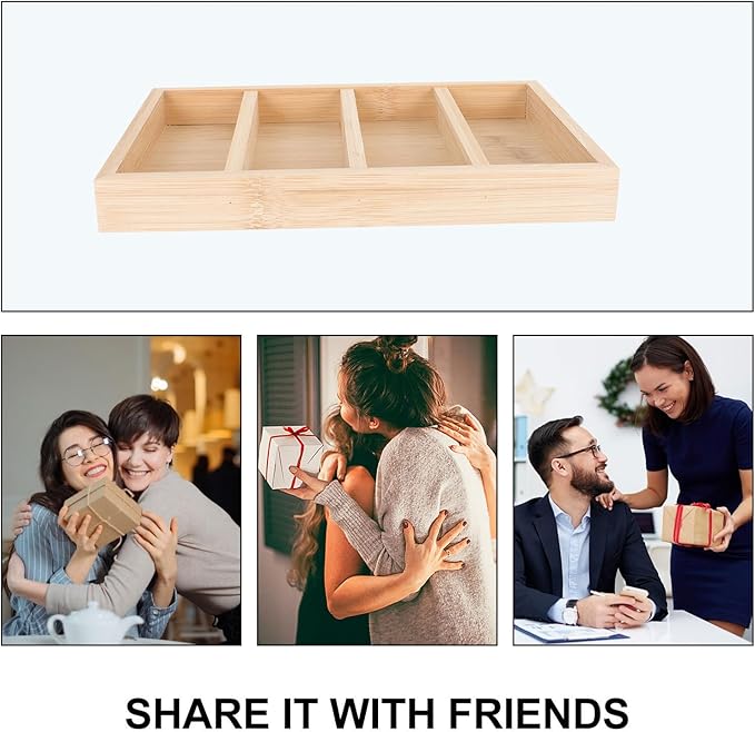 Toyvian Wooden Eyeglasses Storage Tray and Display Rack Glasses Organizer for Home Tabletop Eyewear Storage with 4pcs Tray Set