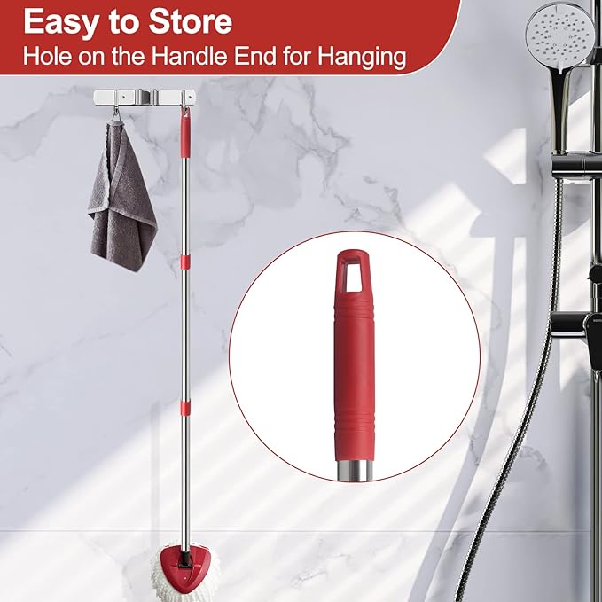 4-Section Spin Mop Replacement Handle, Mop Handle Compatible with Ocedar Spin Mop, 2.5-to-5 Foot Easy Cleaning Floor Mop Stick for Floor Cleaning (Germany Screw)
