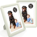 5x7 Picture Frame, Clear Acrylic Photo Frame with White Mat for 4x6 Photos, One-Piece Shatterproof Tool-Free Design, UV-Resistant Waterproof Tabletop Frame for Home Office Decor with 10-Year Warranty