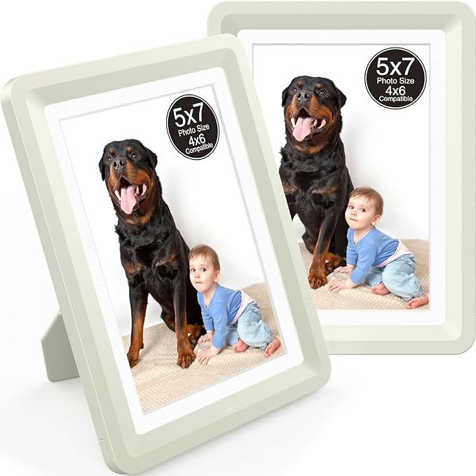 5x7 Picture Frame, Clear Acrylic Photo Frame with White Mat for 4x6 Photos, One-Piece Shatterproof Tool-Free Design, UV-Resistant Waterproof Tabletop Frame for Home Office Decor with 10-Year Warranty