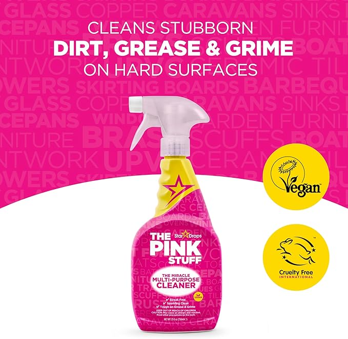 Stardrops - The Pink Stuff - The Miracle Multi-Purpose Cleaning Spray 750ml 3-Pack Bundle (3 Multi-Purpose Spray)