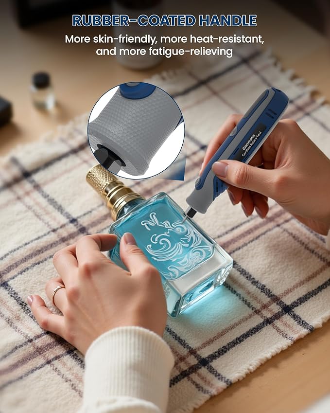 Rotary Tool, 4V Cordless Rotary Tool with 5 Speed(5000-18000RPM), Digital Display, Rotary Tool Kit with Rubber Handle for Engraving, Sanding, Polishing, Drilling, Grinding, USB-C Charging