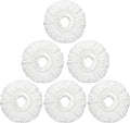 6 Pack Mop Heads Replacements Washable Microfiber Spin Mop Refill Cleaning Supplies for Home, Office, Industrial and Commercial Use,Compatible with Hurricane,Mopnado Spin Mop