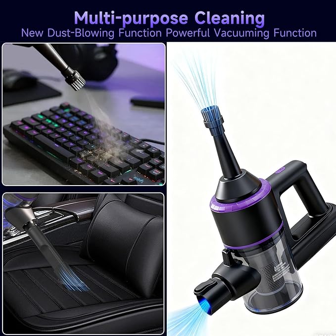 LAQVITA Cordless Vacuum Cleaner, Vacuum Cleaners for Home with 180° Bendable Wand | Green LED Light, Self-Standing, 1.5L Dust Cup, Washable HEPA Filter| Lightweight Stick Vacuum for Hardwood Floors