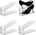 Shoe Stacker Shoe Rack Organizer for Closet Space Saver Storage Shoe Holder Organization,Transparent(5 * 11inch (Transparent, 4 pack)
