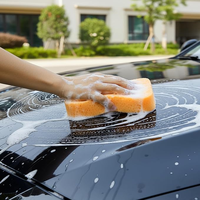 24 Pcs Large Cleaning Sponges Bulk, 7.6 x 5.3 x 1.9 Inch Yellow Reusable Grout Sponge Super Absorbent Non-Scratch Car Wash Sponges for Car, Floors, Windows, Dishes Cleaning