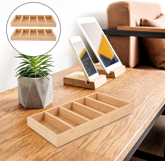 2pcs Eyeglasses Organizer Tray with 5 Compartments Sunglasses Display Case Eyewear Storage Box for Home and Retail Use