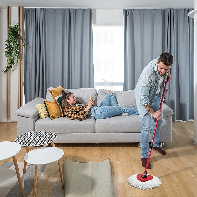 2 Pack Mop Replacement Heads for O-Ceda EasyWrin Spin Mop, Microfiber Spin Mop Refills, Easy Cleaning Mop Head Replacement