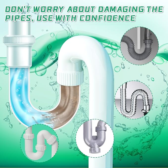 Drain Cleaner Powder, Wild Tornado Sink and Drain Cleaner Powerful Pipeline Dredging Agent, Kitchen Unblocker, Powder for Kitchen Toilet（3Pcs）