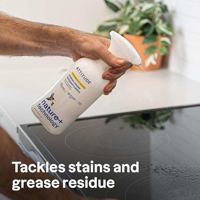 ATTITUDE Kitchen Cleaner Spray, EWG Verified, Degreaser Spray to Cut Grease & Grime, Plant-Based & Vegan, Citrus Zest Scent, 27.1 Fl Oz (Pack of 3)
