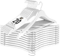 Utopia Home Premium Wooden Hangers 20 Pack - Durable & Slim Coat Hanger - Suit Hanger with 360-Degree Rotatable Hook - Wood Hangers with Shoulder Grooves (White Color)
