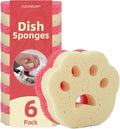 6pcs Scrub Sponges, Dual-Sided Temperature-Controlled Dish Sponges, Scratch-Free, Easy to Clean, Kitchen Cleaning Sponges for Tough Stains, Delicate Surfaces, Glassware, Cookware, Appliances