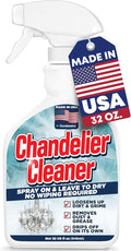 Durabasics 32oz Chandelier Cleaner Spray – Chandelier Cleaner Drip Dry No Wipe for Light Buildups – Streak-Free Glass Cleaner – Helps Loosen Dirt & Grime – Multi-Surface Use – Made in USA