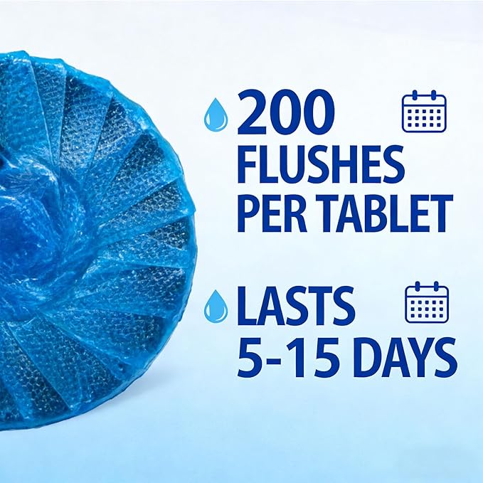 Automatic Toilet Bowl Cleaner Tablets - Long-Lasting Bathroom Tank Cleaner for Effortless Cleaning, Stain Prevention & Freshness Up to 15 Days Per Tablet
