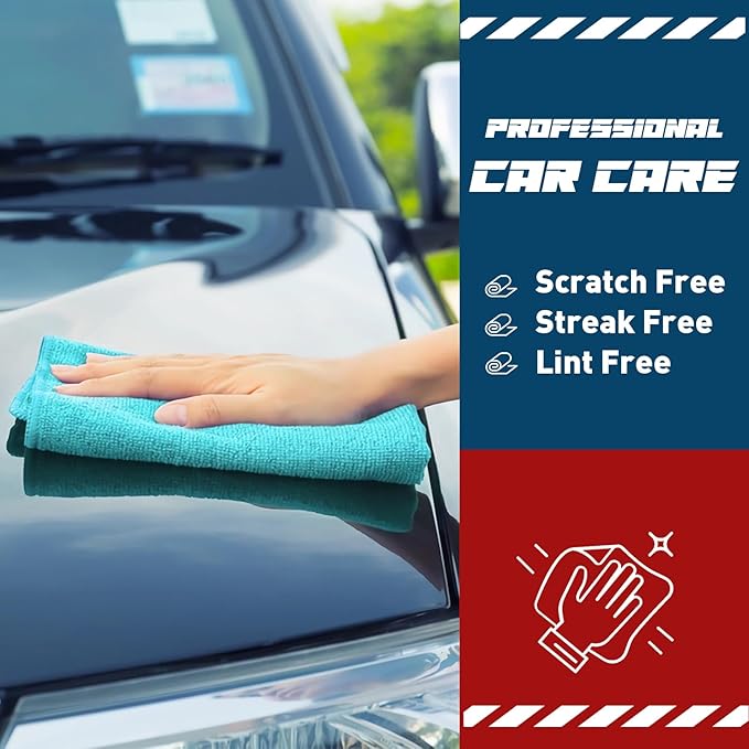 Microfiber Towels Bulk-400 Pack, Cleaning Cloths, Microfiber Towels for Cars, Cleaning Rags 5 Colors Assorted (11.5x11.5 inches)