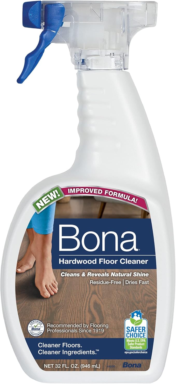Bona Hardwood Floor Cleaner Spray - 32 fl oz & Microfiber Cleaning Pad, for Hardwood and Multi-Surface Floors, fits Family of Mops, 3 Pack