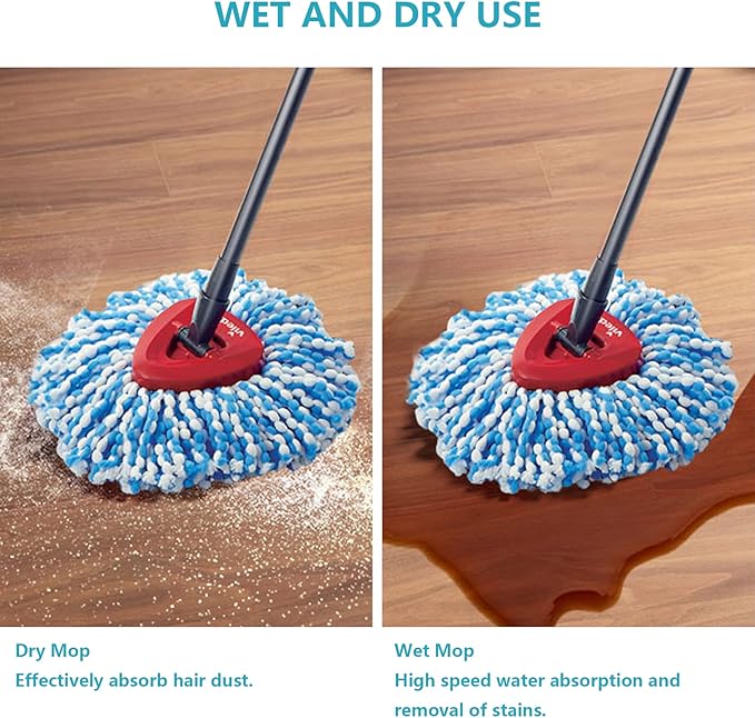 4 Pack Spin Mop Replacement Heads Compatible with O Cedar EasyWring Spin Mop,Microfiber Spin Mop Refills, Easy Cleaning Floor Mop Head Replacement