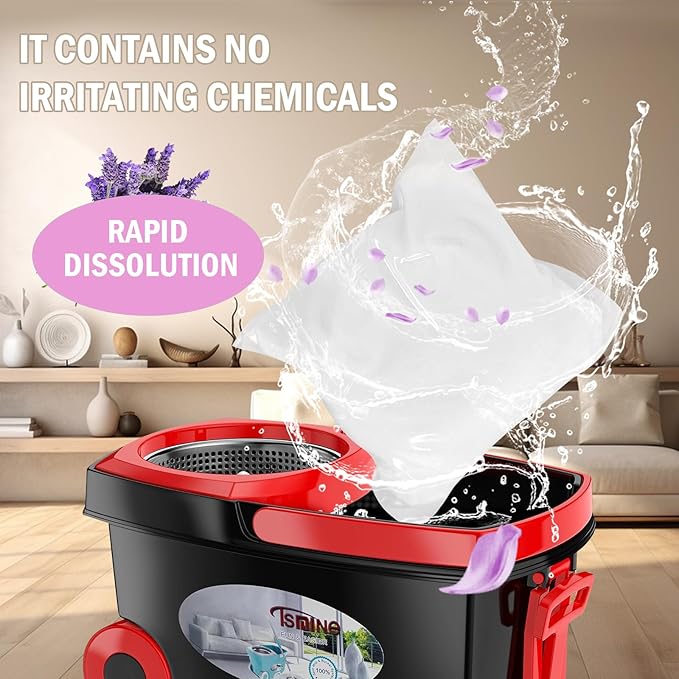 Hard Floor Cleaner, Lavender Fresh Scent, 20 count (1 Packet) | Made From 97% Natural Ingredients | Perfect For Use With Mop Buckets | Compatible with EasyWring Rinslean.(Lavender)