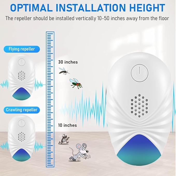Ultrasonic Pest Repeller Indoor, Upgraded 2025 Mouse Repellent Ultrasonic Plug in Roach Insect Rodent Repellent, 3 Modes Repellent for Roach, Bugs, Mice, Spider, Electronic Rodent Repellent Devices