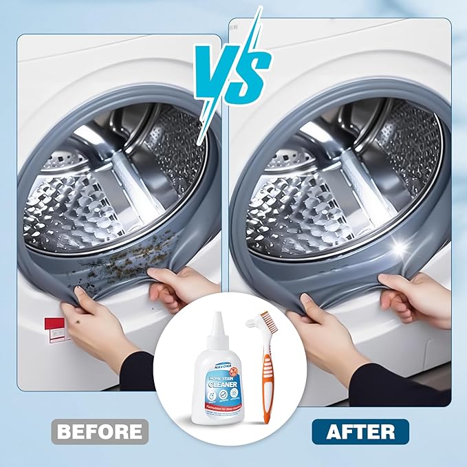 Navona 4 Pack Home Stain Cleaner Gel, Washing Machine Cleaner, Ideal for Shower Enclosures, Kitchen Sinks, Walls, Tiles and Bathroom Surfaces. Total 26.8 fl oz
