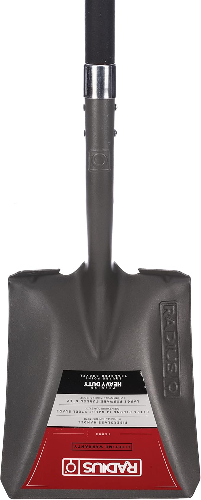 Radius Premium D-Handle Square-Point Shovel, Fiberglass Shaft