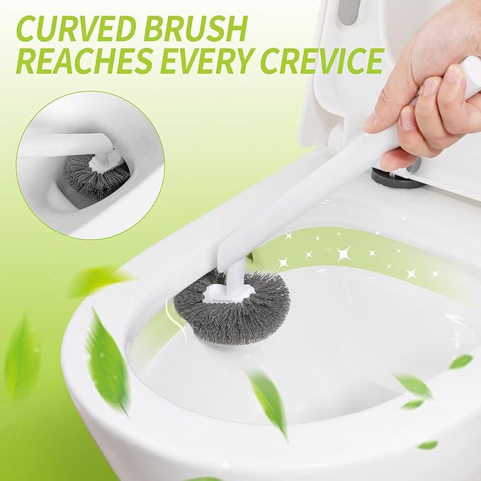 Toilet Brush and Plunger Set Hidden, S-Shaped Toilet Brush Plunger Combo 2 Pack, Perfect for Homes, Apartments & Bathrooms