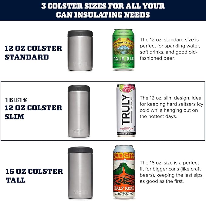 YETI Rambler 12 oz. Colster Slim Can Insulator for the Slim Hard Seltzer Cans, Black