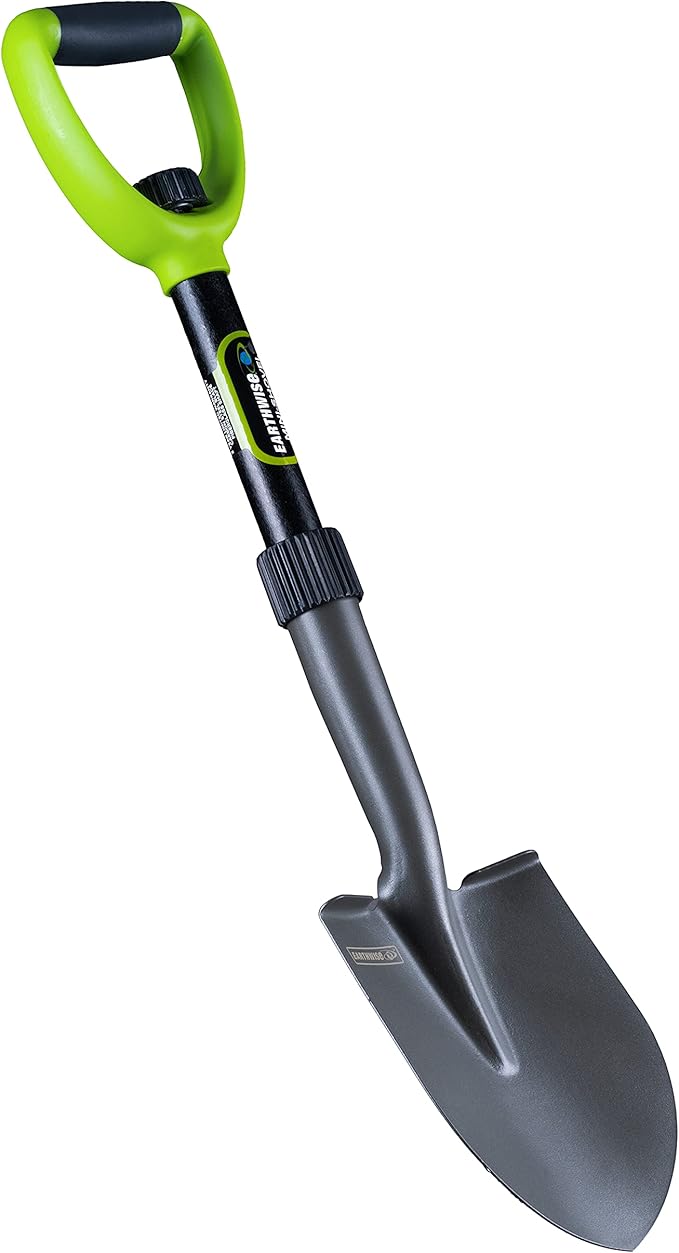 Earthwise 26.5 Inch Carbon Steel D-Handle Compact Collapsible Trenching Mini-Shovel