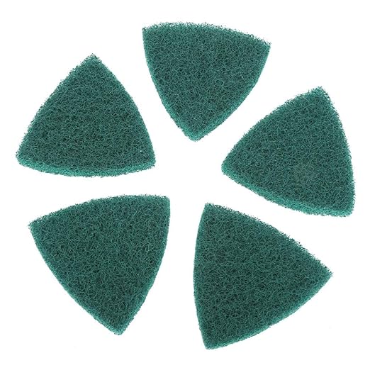 Hand Scouring Pads, 5pcs Triangle Scouring Pad Polishing Pad Self Adhesive Plate Grinding Machine, Household Surfaces Scouring Pads Sticks