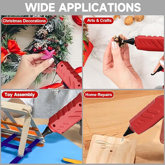 Cordless Hot Glue Gun Kit with Battery and Charger, 3.5Ah Rechargeable M18 Battery, 30pcs 0.43'' Glue Sticks, Fast Preheating, Wireless Full Size Glue Gun for Crafts & DIY
