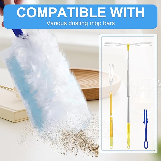 Duster Refills,Disposable dusting Brush Set Compatible with Swiffer Duster Refills for Furniture,Ceiling Fans, Electronics (Blue, 40 PCS)