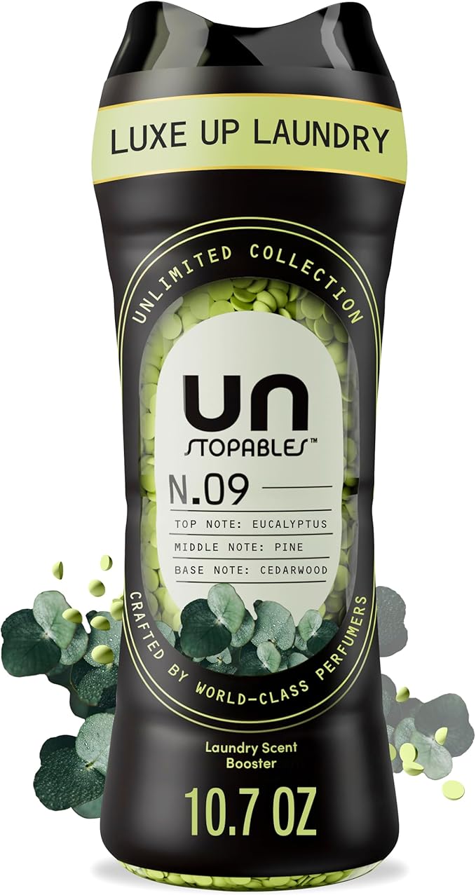 Downy Unstopables Unlimited Collection In-Wash Laundry Scent Booster Beads, No. 09, Fine Fragrance, Long-Lasting Fresh Scent Beads, 10.7 oz