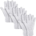 Patelai 3 Pairs Microfiber Plant Dusting Gloves Leaf Cleaning Gloves for Indoor Plants, Blinds, Furniture, House (White,Small)